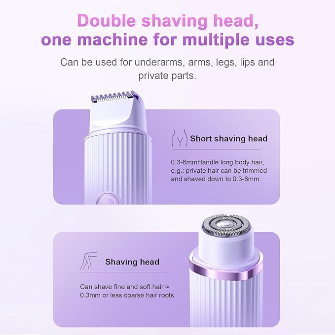 Dual-Head Rechargeable Electric Shaver - For Men & Women